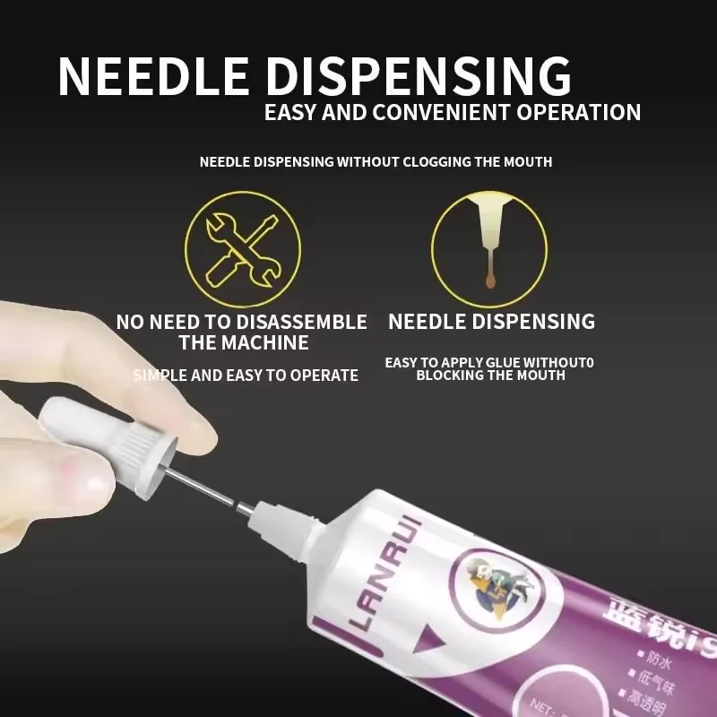 1 Pz LANRUI i9 Nero/Trasparente Colla Morbida Attiva per il telefono cellulare TV del computer portatile schermo LCD copertura Posteriore colla di riparazione Sigillante Impermeabile