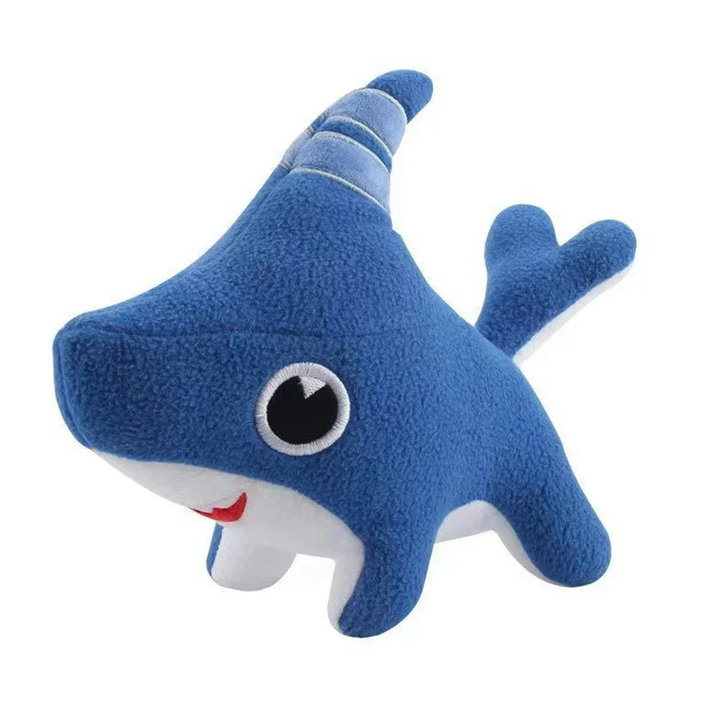 Animales de peluche de perro tiburón, juguete de peluche azul, diente de sierra, Océano, decoración para bebés, niños, niñas, niños, regalo de cumpleaños, 28CM