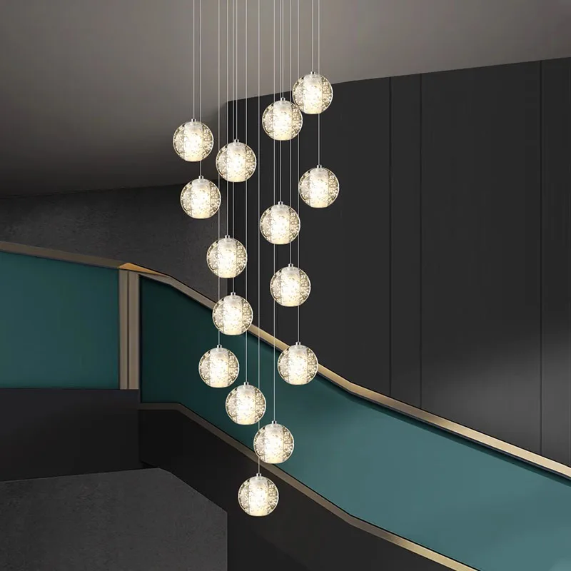 Imagem -04 - Modern Crystal Chandelier For Home Decoration Stair Pendant Lamp Living Room Pendant Lights Iluminação Interior