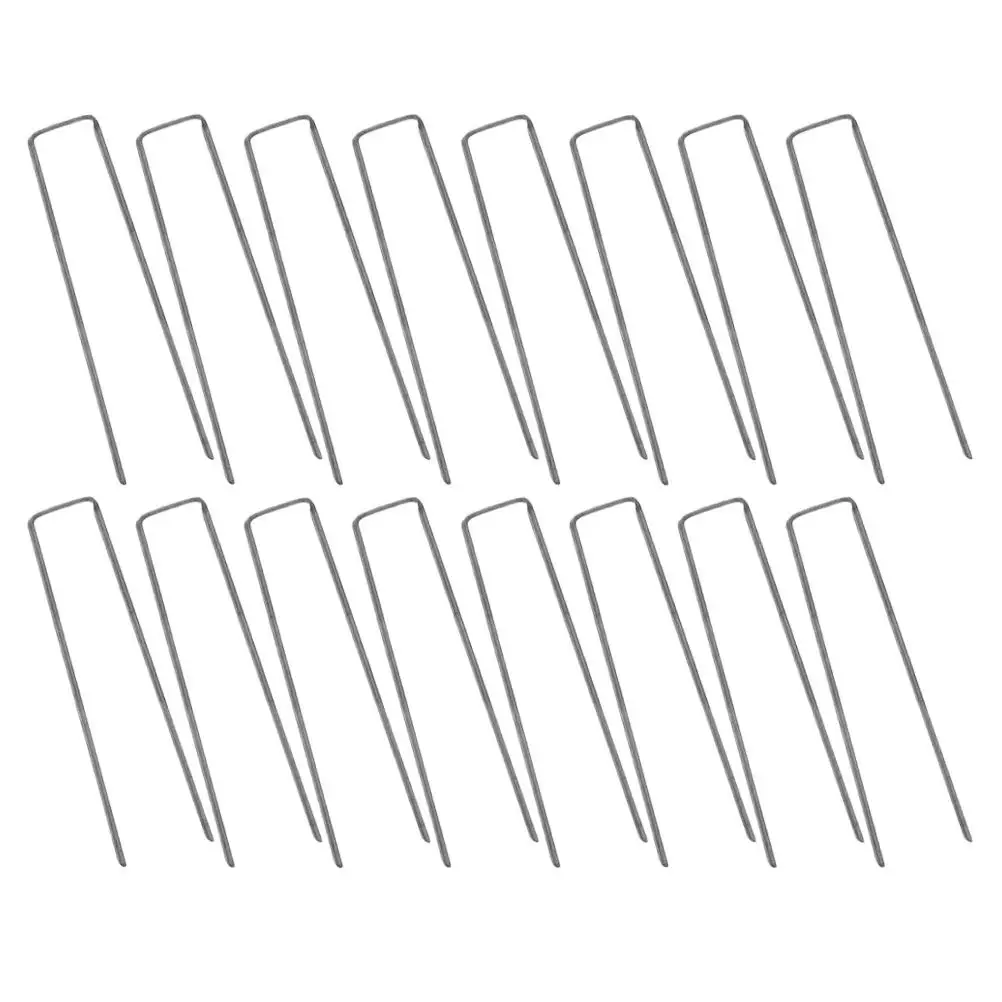 50Pcs U-Shaped Ground Pegs Steel Landscape Staples for Garden Lawn Fastening Artificial Grass Camping Tent Anchoring Nails