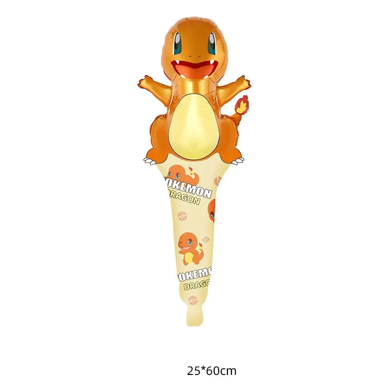 12 Stück Pikachu Handballon-Folienballons, Cartoon-Streifenballons, Pokémon-Geschenke für Jungen-Geburtstagsfeiern, Aufblasbare Spielzeuge