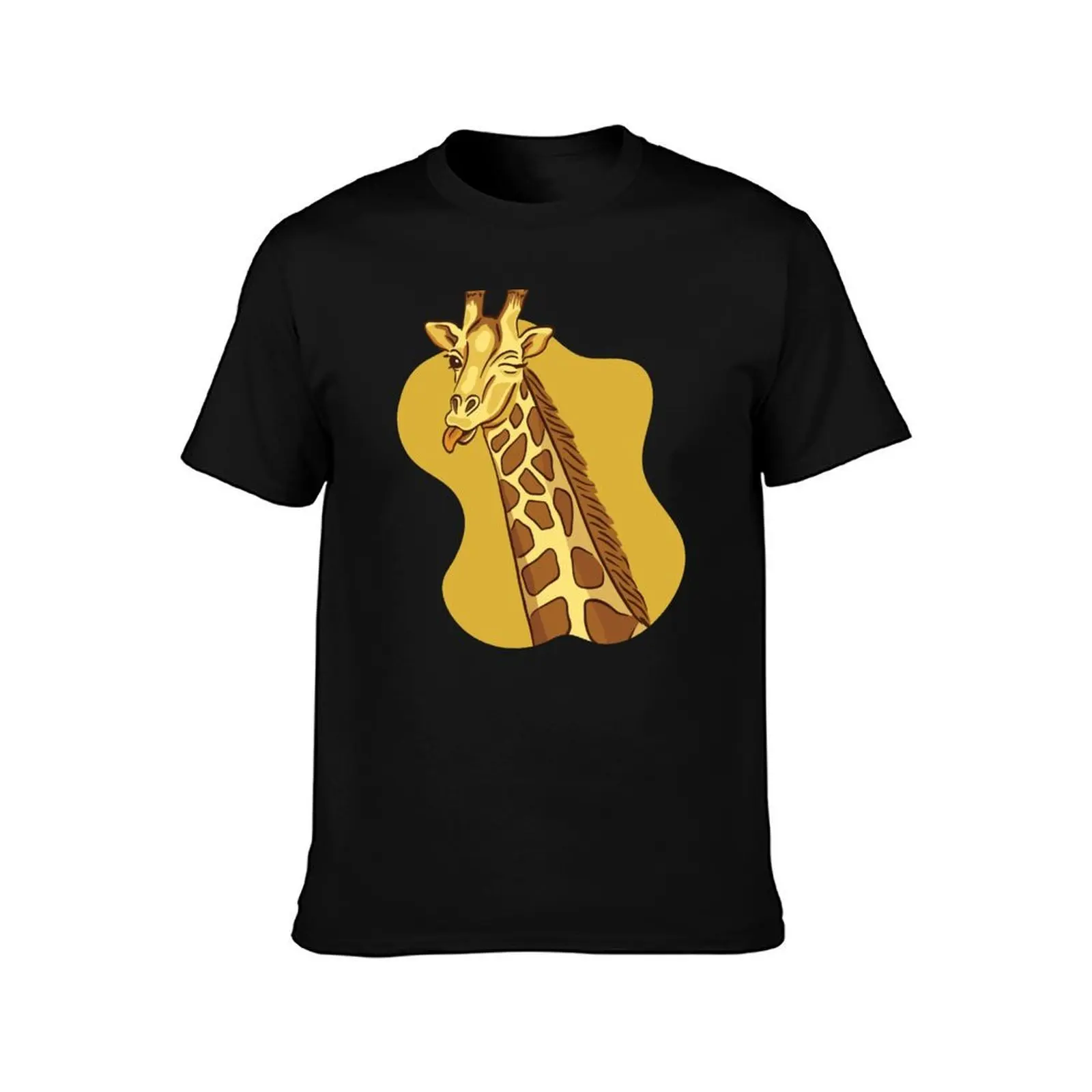 WINKING GIRAFFE T-Shirt Retro Style Print Casual Top T-Shirt