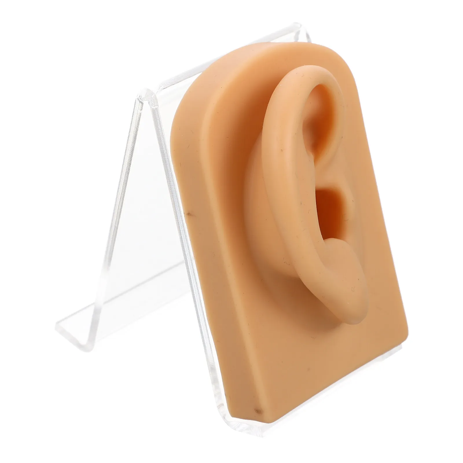 

1Set Professional Soft Silicone Ear Training Decorative Display Earring Holder Multi-Function Desktop Fake Ear Wear-Resistant