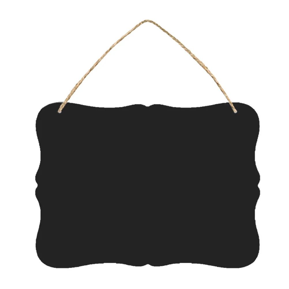 2Pcs Blackboard Decor Hanging Message Board Wall Sign for Home Office Kitchen Cafe Chalkboard Pendant with Hemp Rope Density