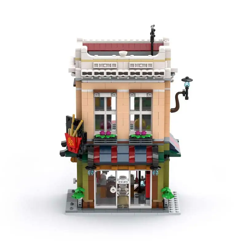 Stad Landmark Architectuur Noodle Winkel MOC Bouwstenen Kleine Deeltje Assemblage Model Bakstenen Desktop Display Speelgoed voor kinderen