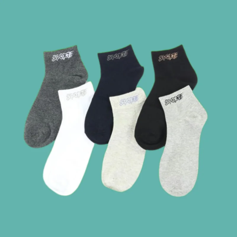 6/12 Pairs New Sweat-absorbent Student Socks Men's Breathable Sports Socks Summer Thin Cotton Comfortable Cotton Short Socks