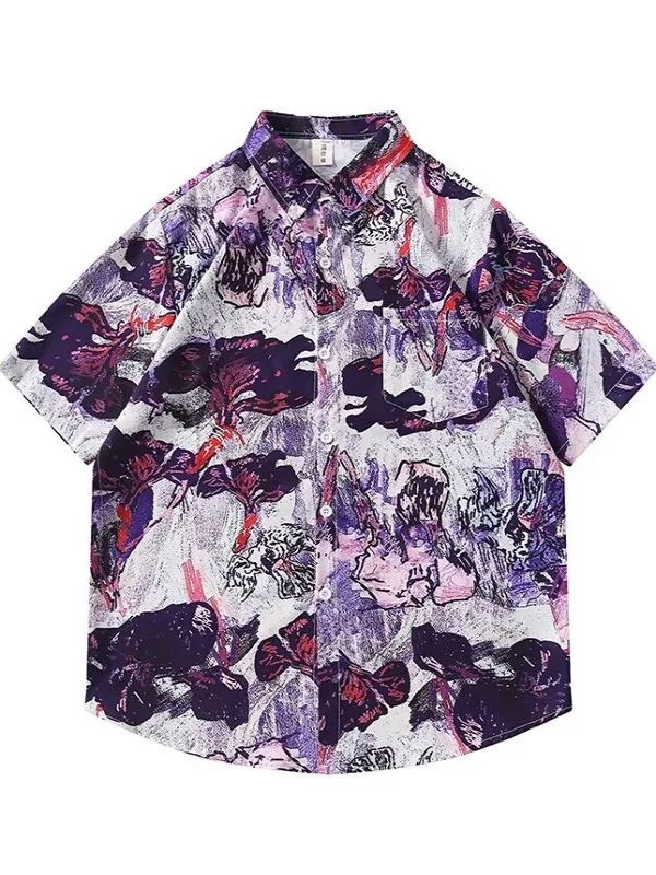 

Loose ort Sve Floral irt Men's plus Size Comfortable Breathable Summer Casual irt Versatile for Couples Hawaiian Sle