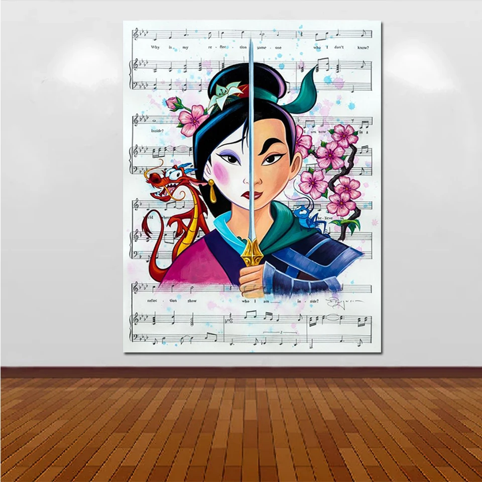 Disney Diamond Art Painting 5D Full Drill Kit Mary Poppins Mulan Frozen Cross Stitch Mosaic Picture Diamond Embroidery Decor