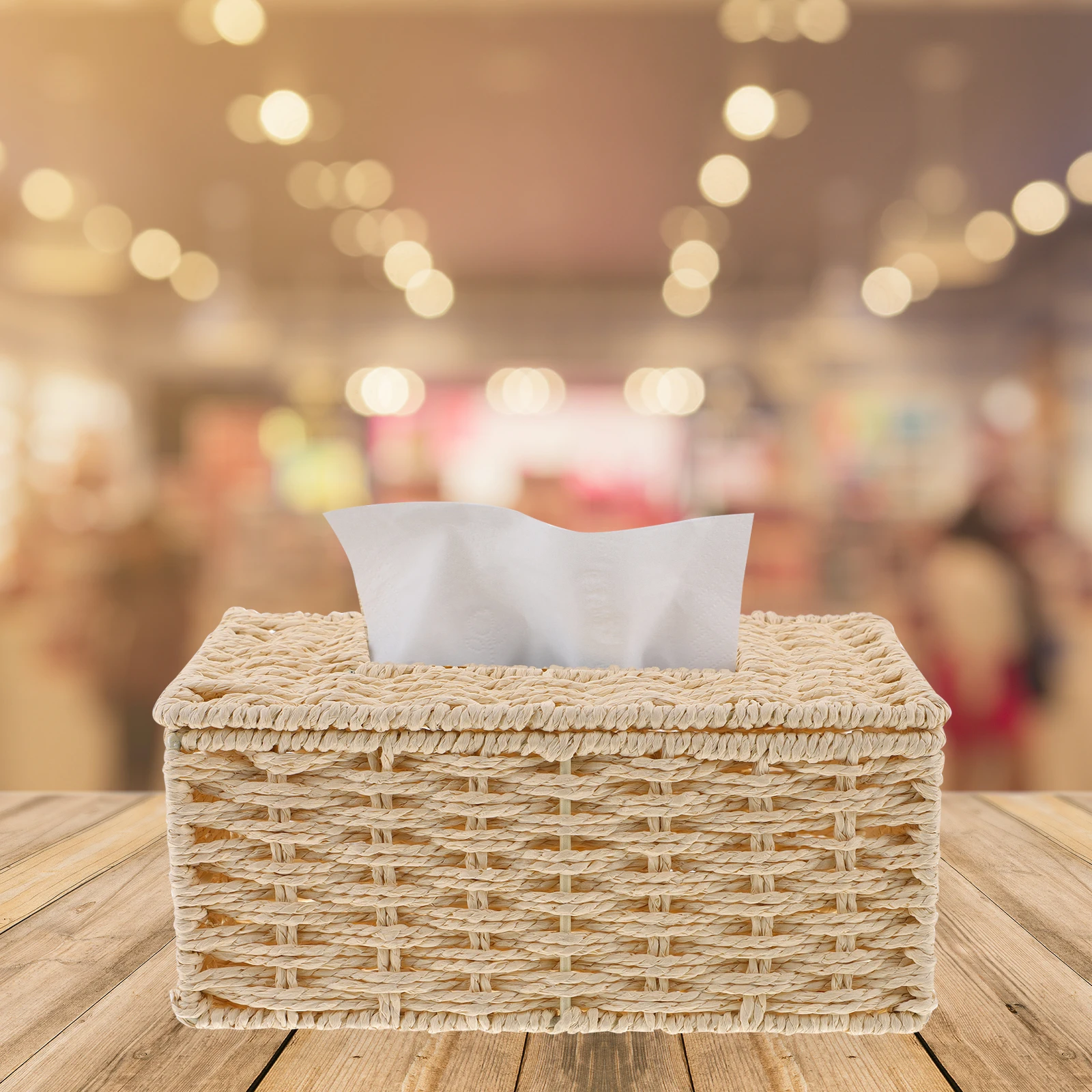 

Rattan Tissue Box Vintage Napkin Holder Car Decorative Storage Facial Dispenser Weaving Container Smooth Compact Design Easy