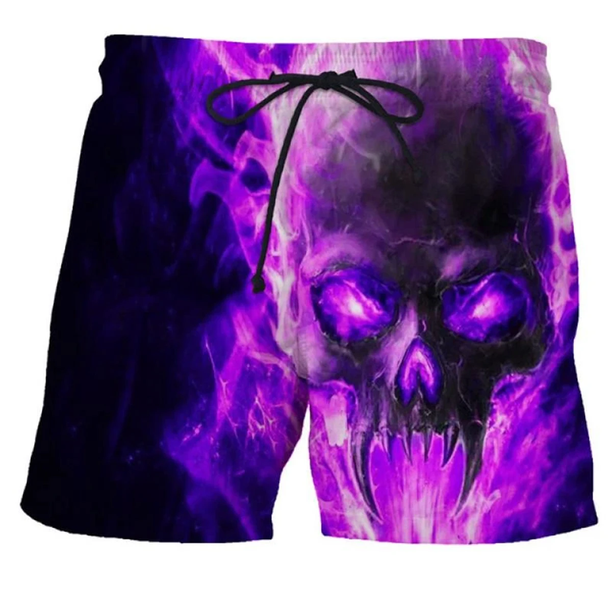 

Men's 3D Flame Skeleton Beach Shorts - Summer Cool Quick-Dry Sports Shorts with Hip Hop Style Underwear
