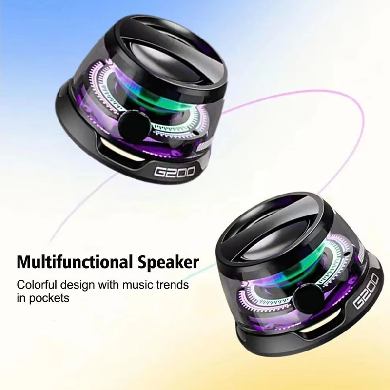 Portable Bluetooth Speaker VIKEFON G200 RGB Lighting Magnetic Speaker BT5.3 Mini Sound Box 7 Hours Playback Phone Holder