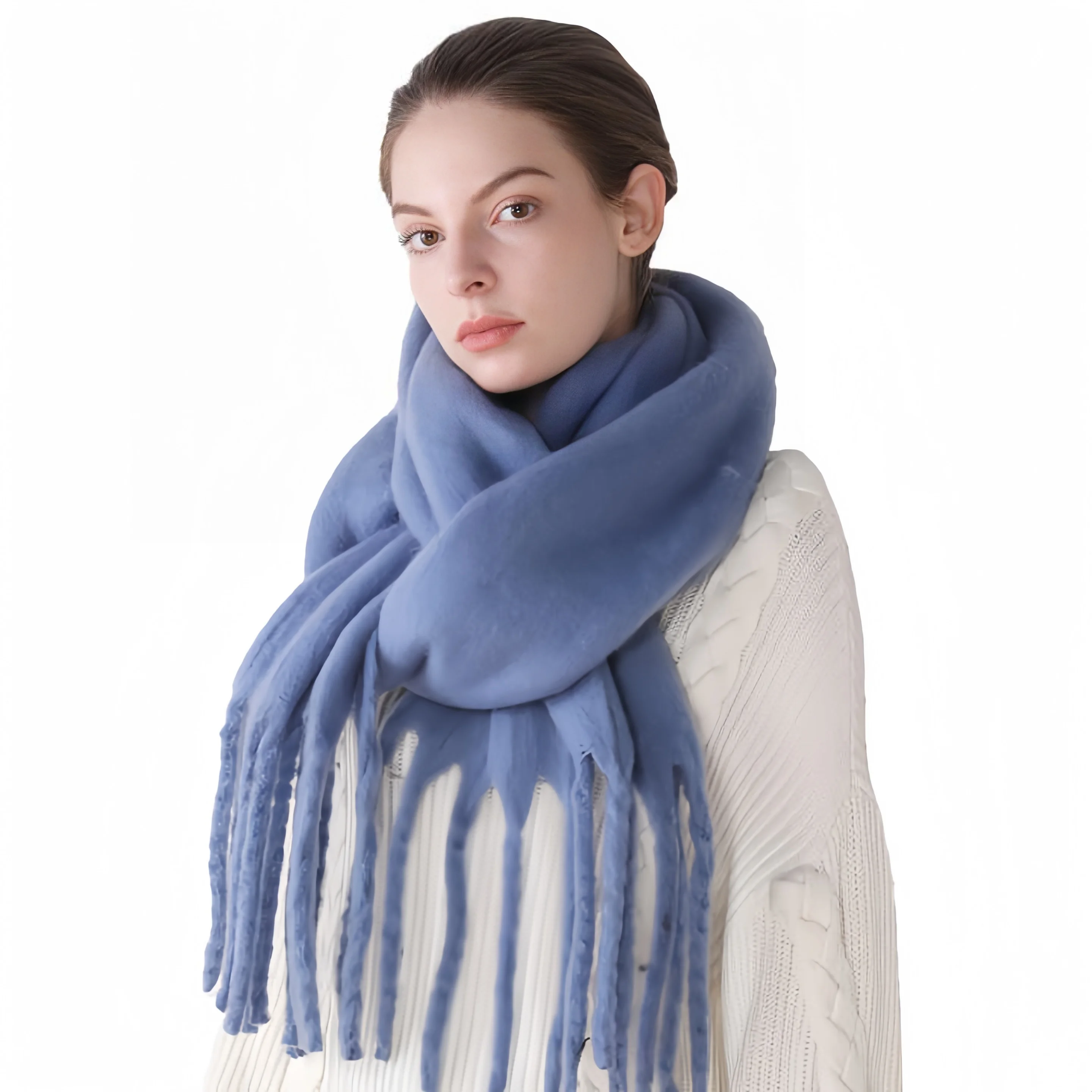 

Winter Scarf for Women Cashmere Warm Solid Pashmina Blanket Wraps Female Thick Soft Bufanda Big Tassel Shawl Long Poncho Echarpe