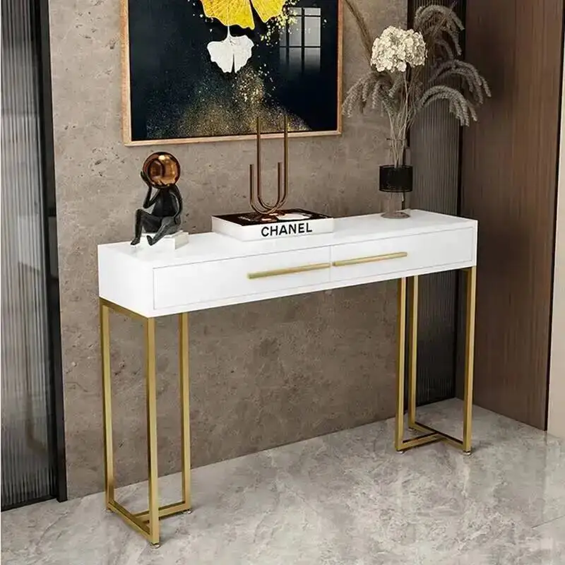 Mesa Consola de Estilo Nórdico con Almacenamiento, Moderna y Lujosa, Mesa Consola Única y Moderna, Mueble para Pasillo