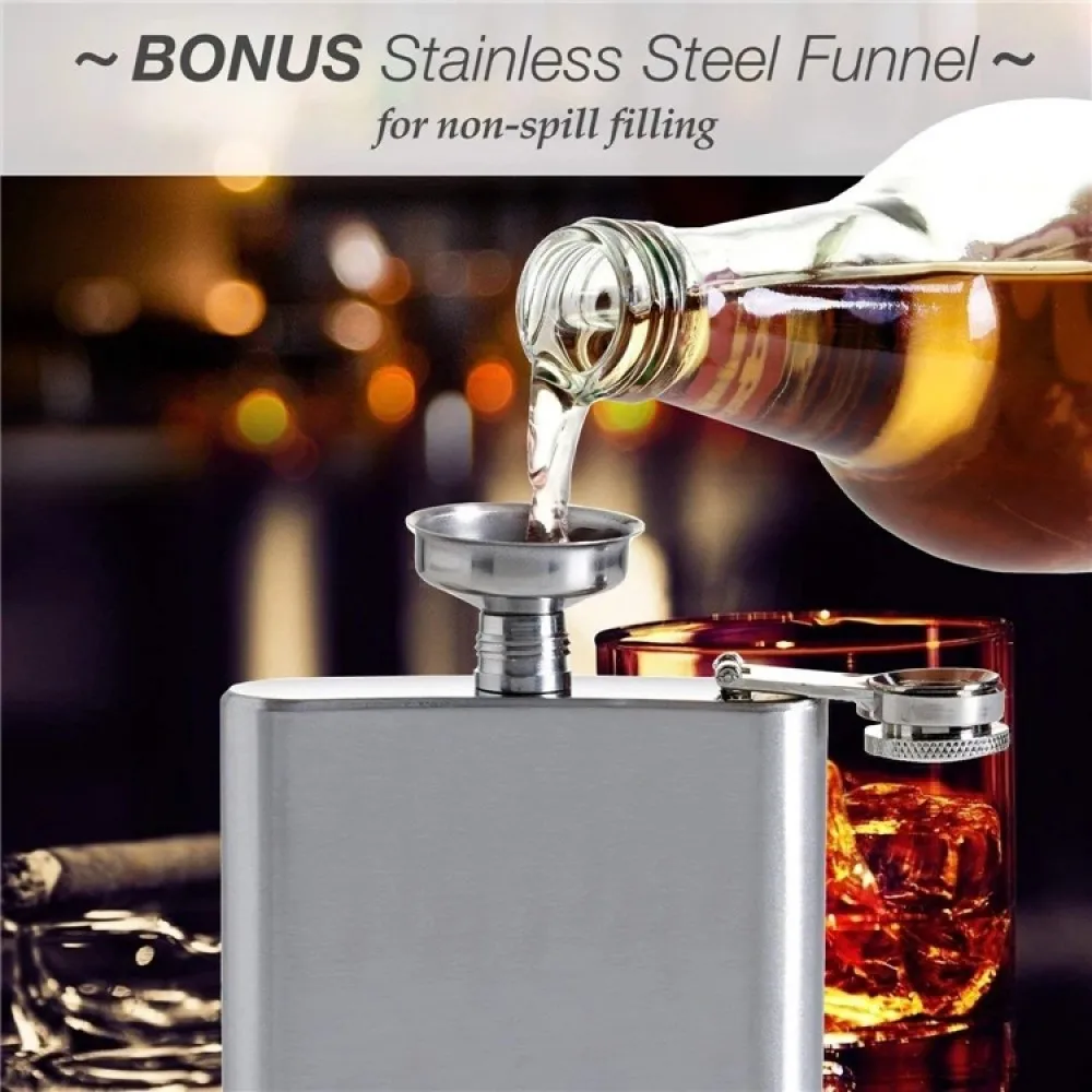 4 8 10 Oz Stainless Steel Hip Shaped Bottle for Wine Whiskey Men's Portable Drinking Device Pocket Bottle Screw Cap Bottle