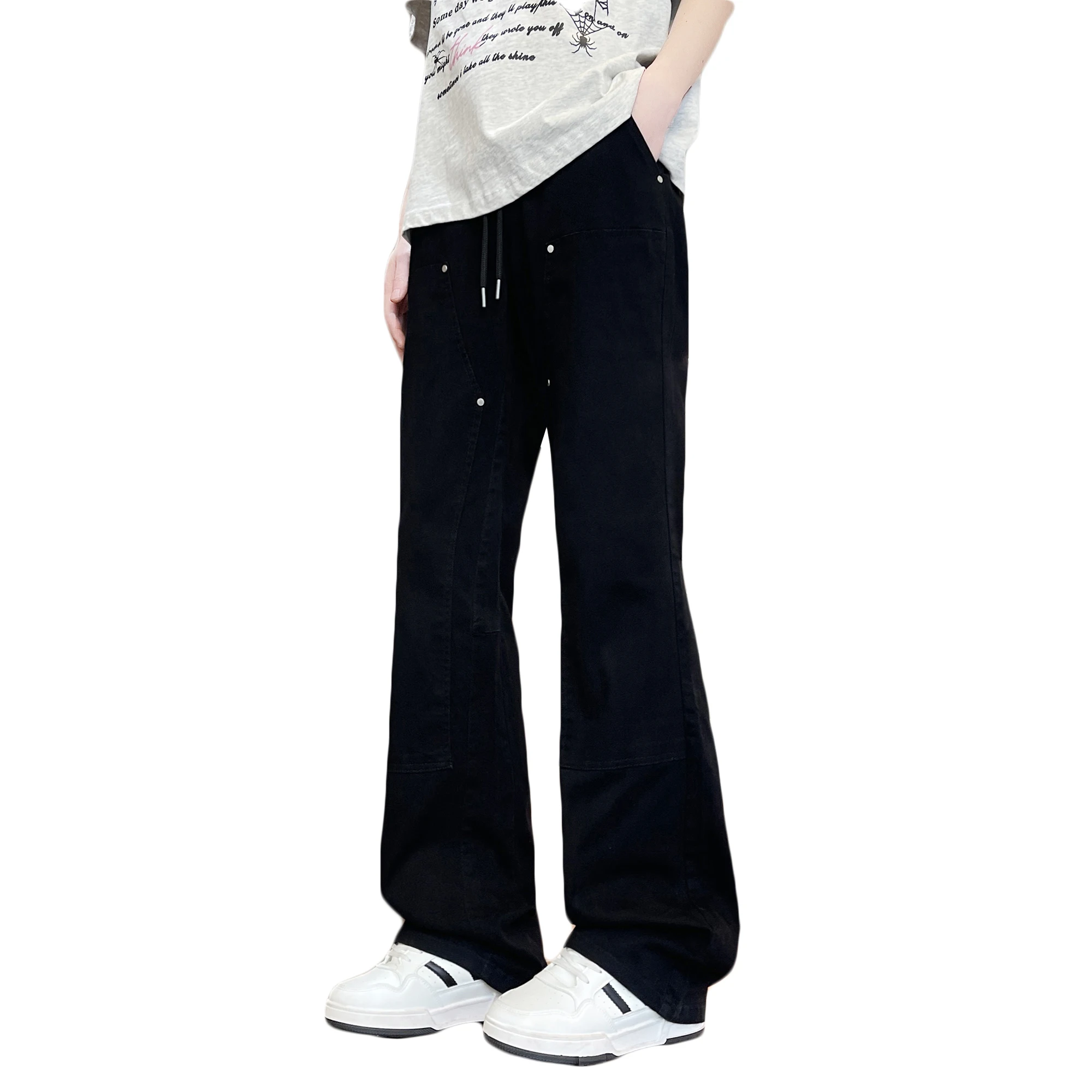 

Мужские брюки микро-клеш: новая весенняя коллекция, дышащие, из смесового хлопка, повседневные, для города, уличный стиль, зауженный крой