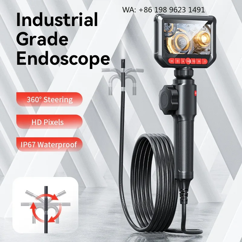 6LED Semi Rigid Borescope 360 Steering Probe Industrial Pipeline On-site Repair Equipment