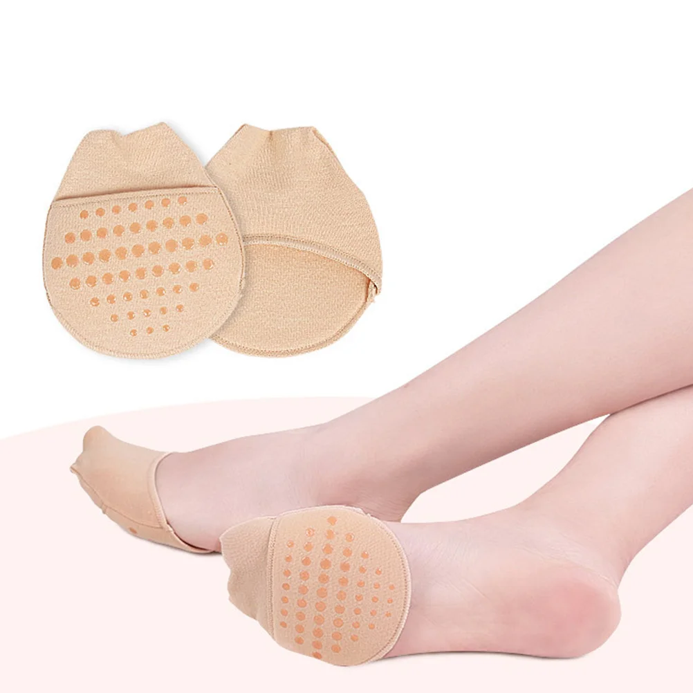 

2 Pair Forefoot Pad Women's Socks Toe Topper Half Breathable Comfortable Invisible Cushion Silica Gel Seamless