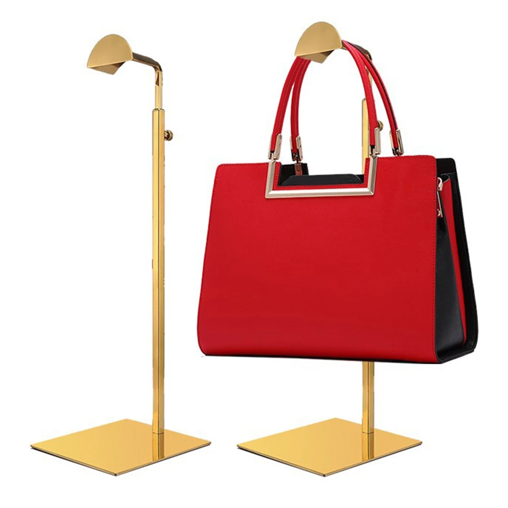 Altura ajustável Purse Display Stand, Metal Handbag Display Stand Set, Single L Hanging Hook, 2pcs