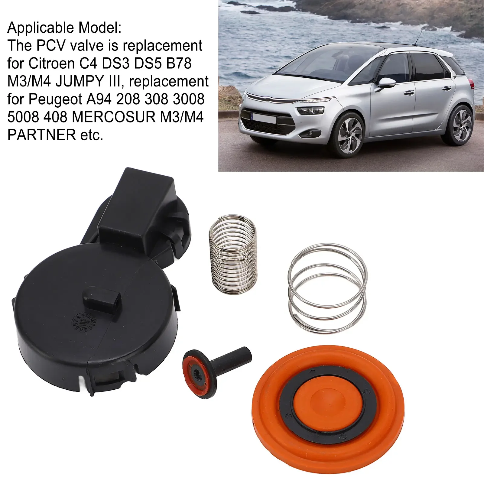 Kit de reparo da tampa da válvula pcv do motor automotivo 0248s0 9688939180 1685815 para citroen para peugeot 207 para fiat/alfa/ligancia