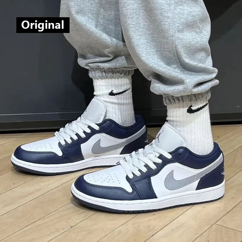 NIKE AIR JORDAN 1 LOW AJ1 scarpe sportive da uomo moda retrò indossare comode scarpe da basket casual 553558 -141