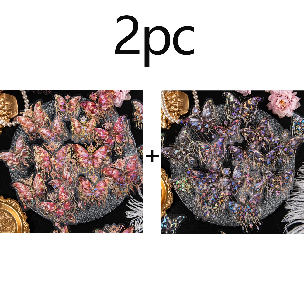 2 шт. красочные наклейки-бабочки, бесплатный коллаж, используемые для альбомов для вырезок, украшения дневника и т. д.