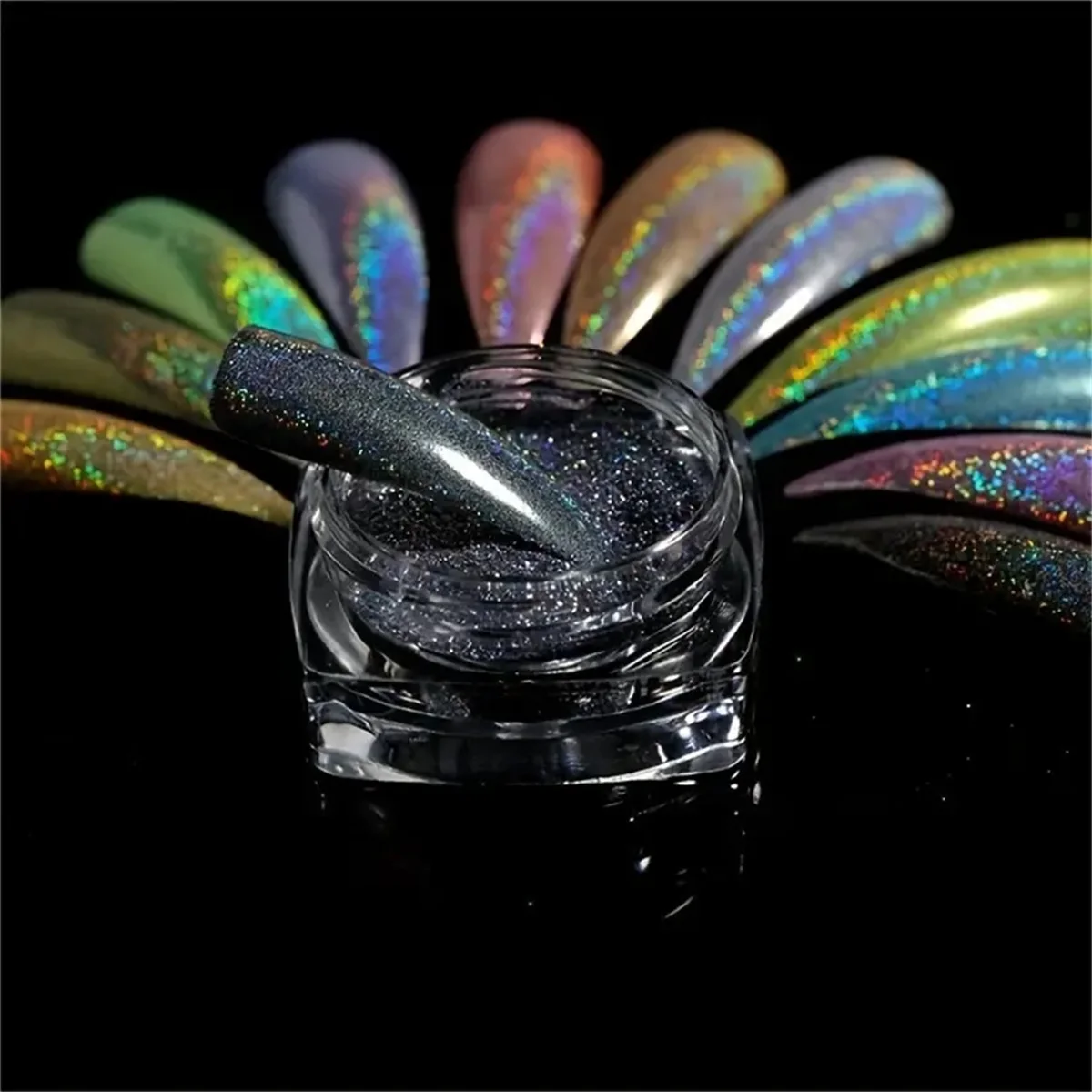 

12 шт., лазерный волшебный зеркальный порошок, супер яркий, высококачественный, в сочетании с клеем для лака для ногтей, художественное творчество, сделай сам, K2Y