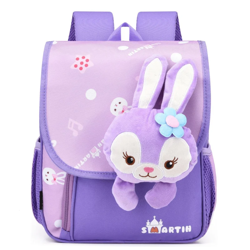 Disney estrela dailu bonito e doce estudante flip saco morango urso dos desenhos animados impressão simples e leve mochila de grande capacidade