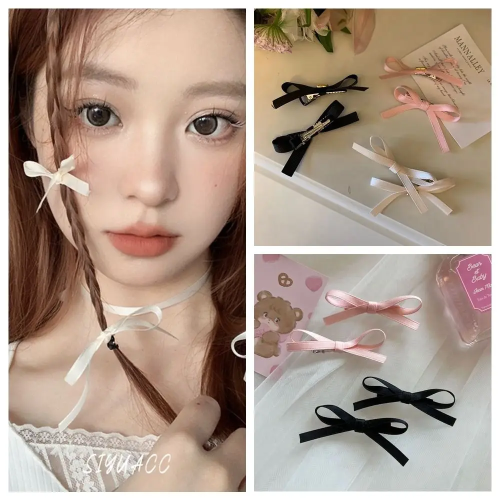 

Sweet Cloth Bow Hairpin Bowknot Y2k Girl Hair Clip Balletcore Korean Style Headwear Lolita