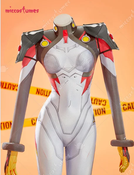 

Miccostumes Women's Rival Girl Cosplay Costume Bodysuit with Shoulder Guards and Wrist Cuffs Halloween Cosplay Costumes