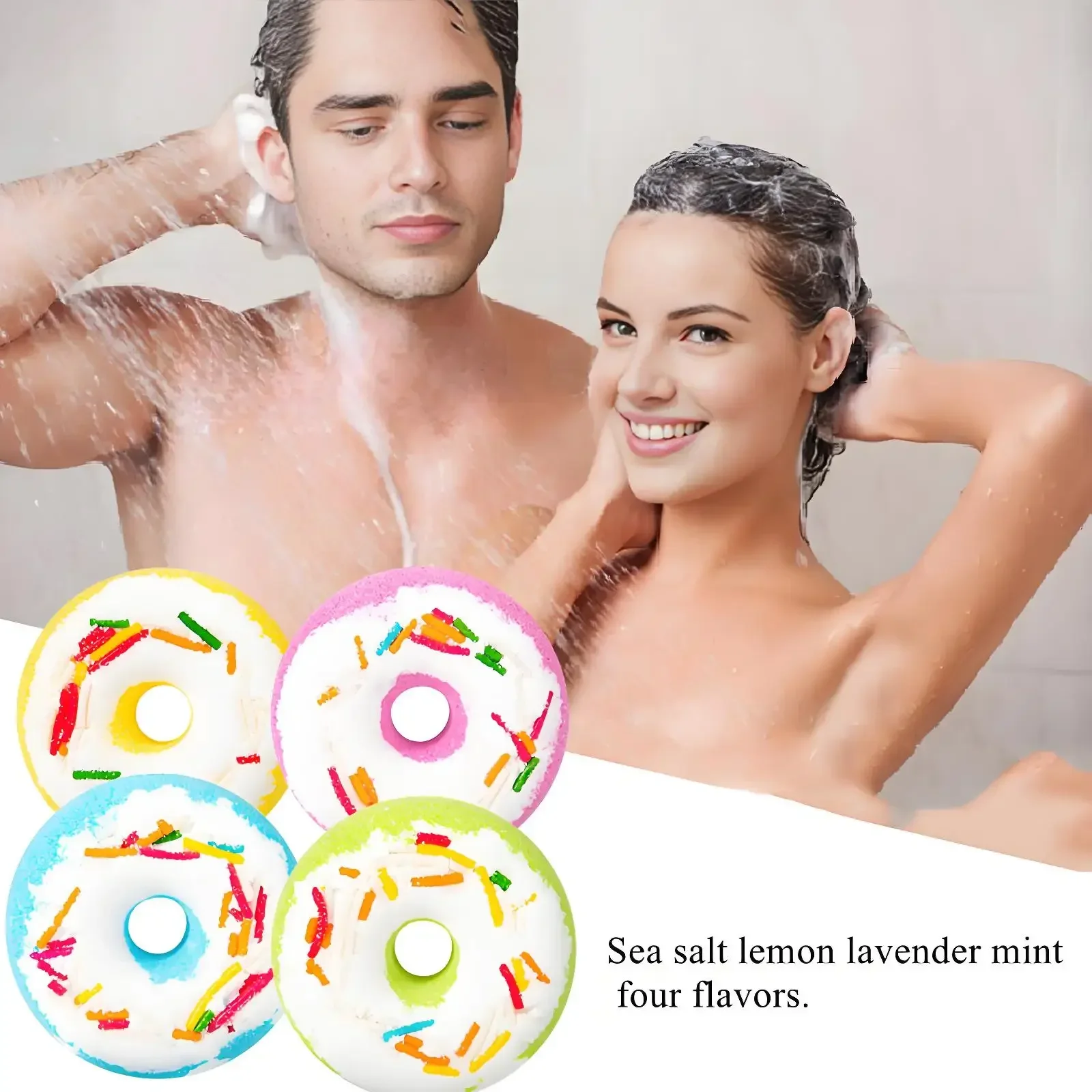 Shower Steamer Aromatherapy Shower Tablets Essential Oils for Spa Christmas Birthday Gift Imitation Doughnut Body Care Bath Ball