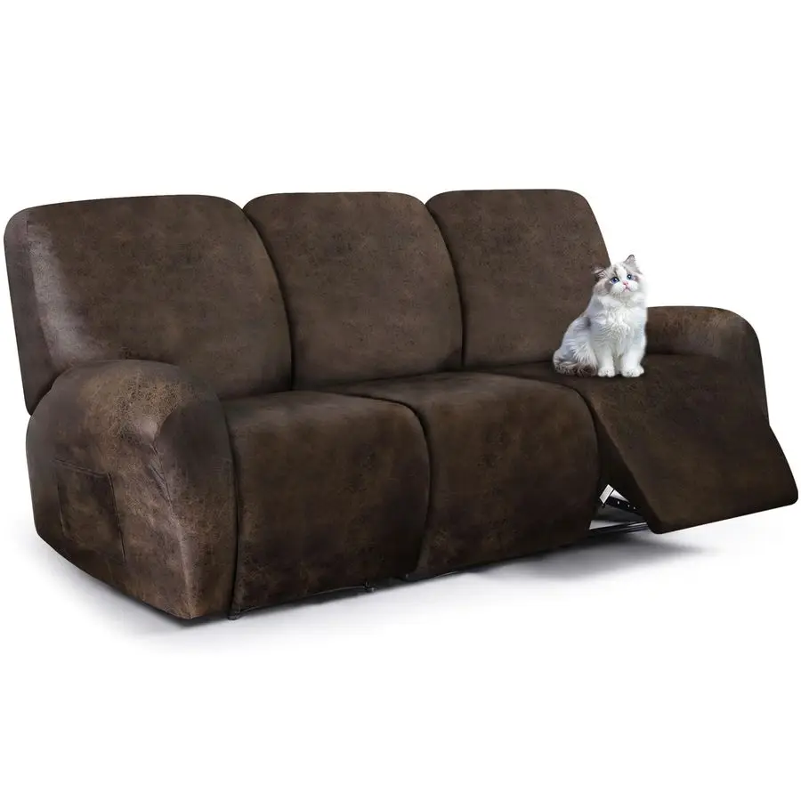 

Look Recliner Couch Cover, 8Pieces Stretch Recliner Sofa Covers, Soft Reclining Slipcover, Washable Furniture Protector for Pets