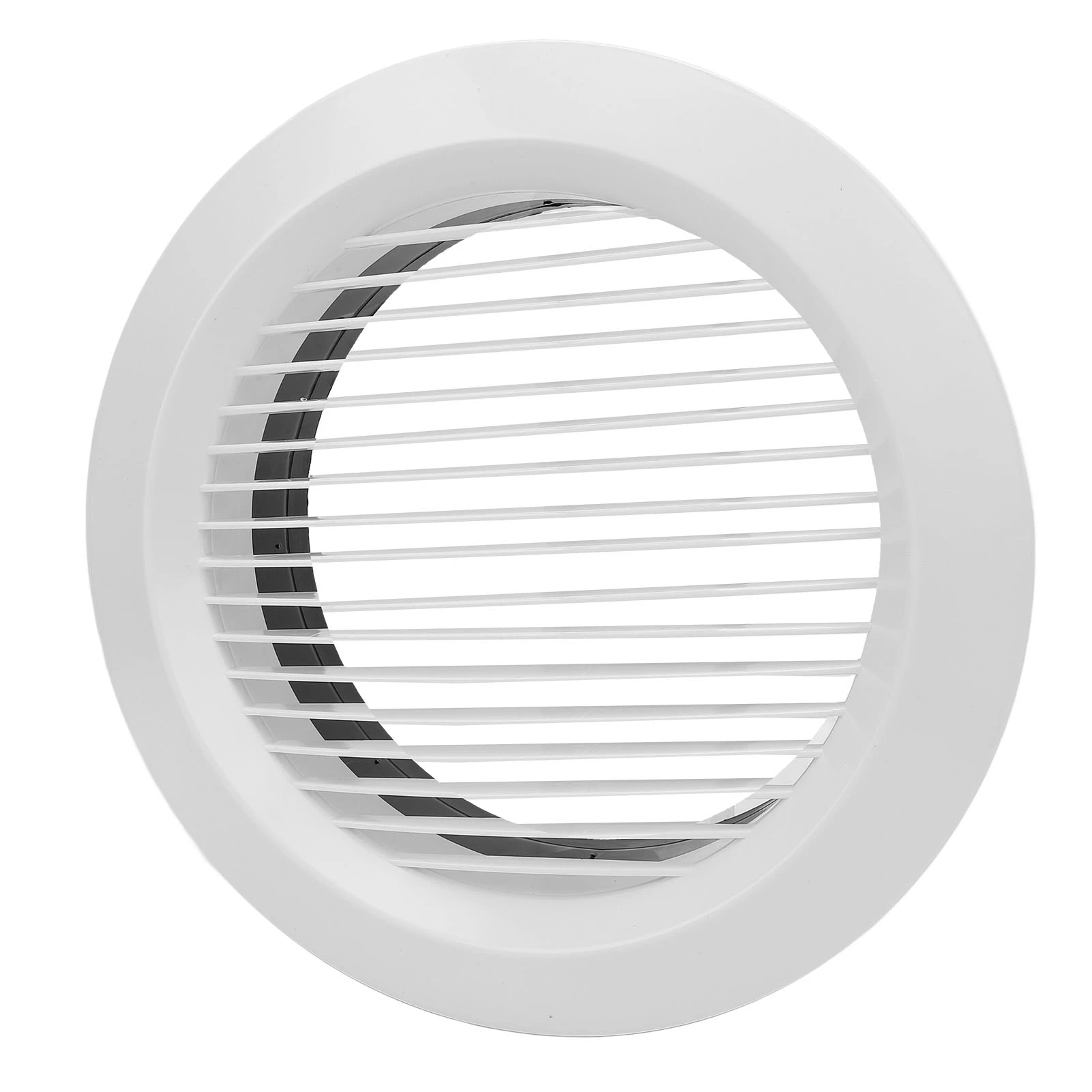 200mm Round Vent Cover ABS Plastic Straight Louvre Air Ventilation Grille for Home Bathroom Kitchen Office White