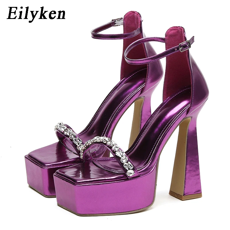 Eilyken-女性用オープントゥプラットフォームサンダル,女性用イブニングシューズ,ストリートスタイル,厚手のハイヒール