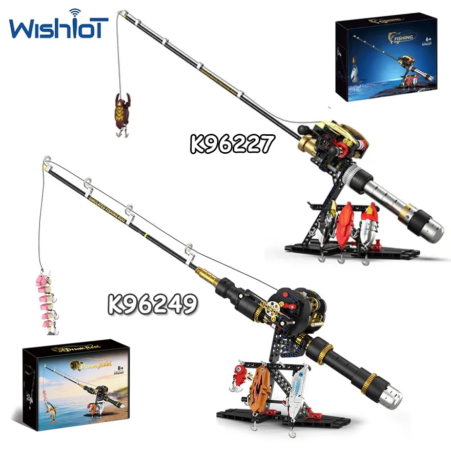 

Конструктор-модель удочки K96249/K96227 с рыболовными катушками, развивающая игрушка MOC, подарок для мальчика, сделай сам
