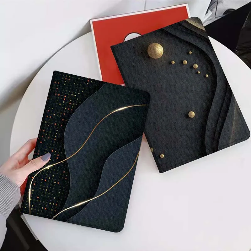 

Dark Wavy Line Shining For Xiaomi Mi Pad Mini 4 5 6 7 SE Pro Plus Redmi Pad 2 SE 2025 8.8 11 Foldable Tablet Case Gift