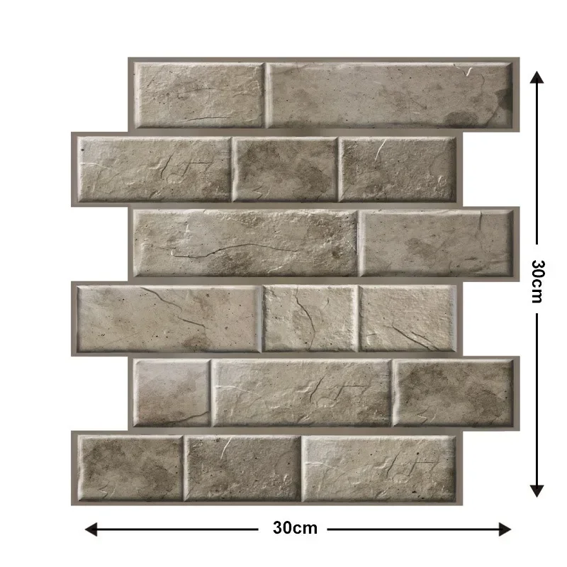 3D Self-Adhesive Wall Stickers Waterproof PVC Wallpapers Removable Wall Sticker for Home Bedroom Living Room TV Background Decor