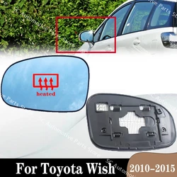 For Toyota Wish 2010-2015 Car Exterior Rearview Blue Mirror Glass Outside Door Side Lens with Heating Accessories Left Right