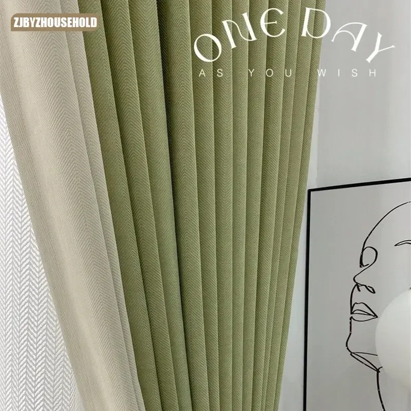 

Curtains for Living Dining Room Bedroom2023 Chenille Double-sided Herringbone Pattern Small Red Book Explosion Style