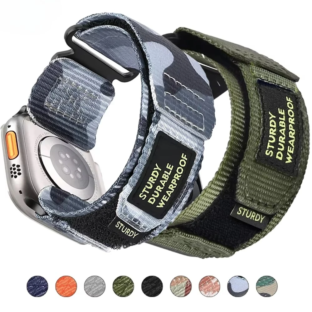 

Тактический нейлоновый ремешок для Apple Watch Ultra 2 Band 49 мм 44 мм 41 мм 45 мм 40 мм 42 мм Спортивный браслет для Iwatch Series10 9 8 7 6 SE 5