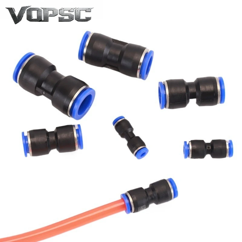

High Quality Air Pneumatic Fittings Straight Push in Connectors Quick Fitting PU4 PU6 PU8 PU10 PU12 PU14 PU16 Air water HoseTube