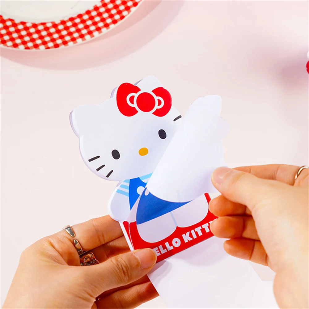60sheets Kawaii Cartoon Hellokitty Shaped Sticky Notes Student Stationery Cute Simple Girl Decoration Sticky Notes Notebook Gift