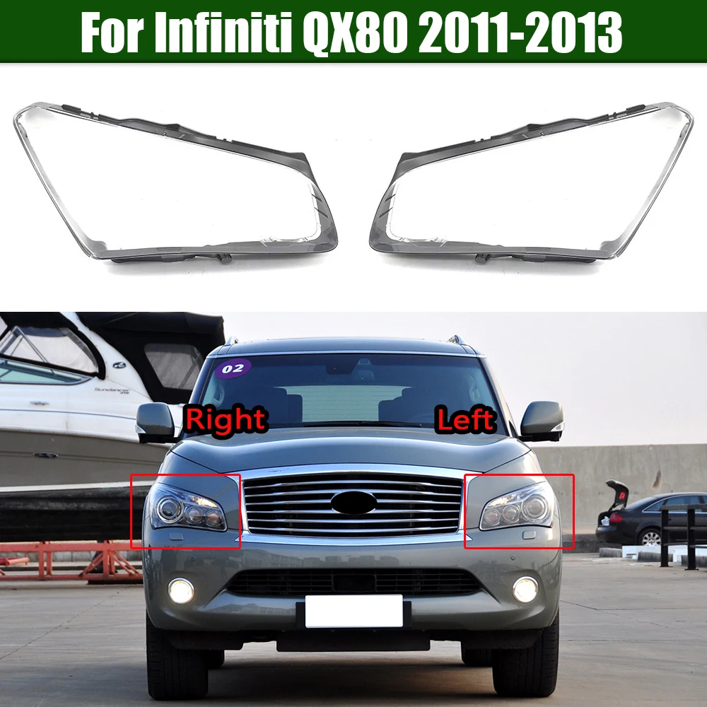 

For Infiniti QX80 2011 2012 2013 Headlamp Cover Transparent Mask Lamp Shade Headlight Shell Lens Replace The Original Lampshade