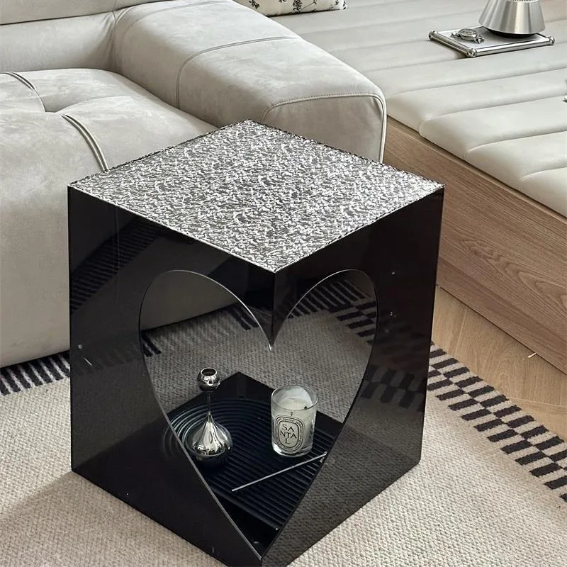 Movable sofa side table, modern acrylic corner table, bedside cabinet c
