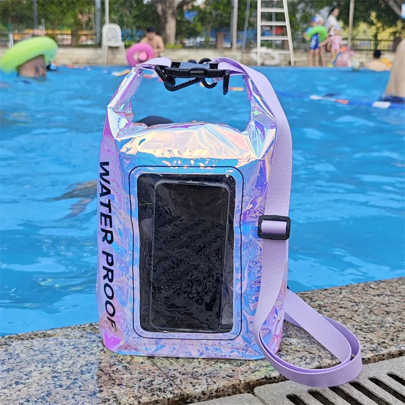 Waterproof PVC Dry Bag 2L/5L Swimming Diving Rafting Floating Outdoor Beach Sport Kayaking Travel Touch Screen Crossbody Bag