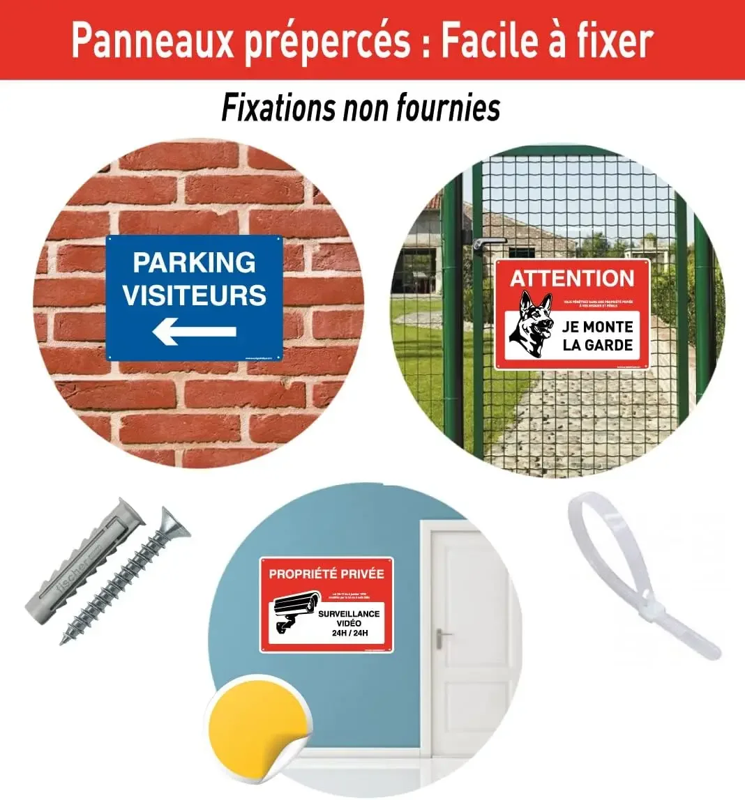 Panneau De Signalisation Aluminium,Alarme Vidéo,Accès Interdit Propriété Privée,Attention Sortie de Véhicules,Chiens Guides Sign