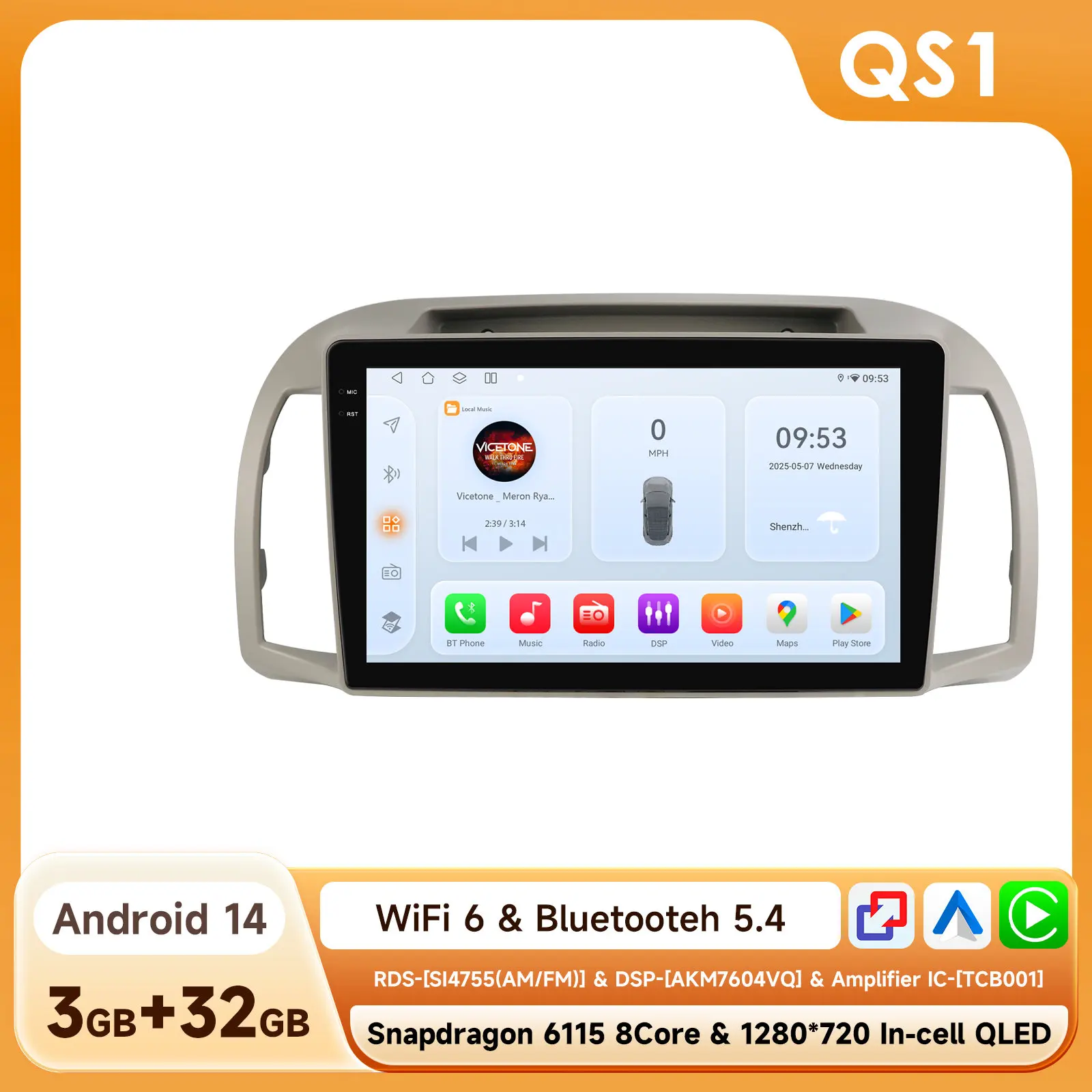 Hizpo AI Carplay Android Autoradio voor Nissan March Micra K12 2002-2010 Navigatie Auto GPS Head Unit Stereo 5G WIFI Multimedia