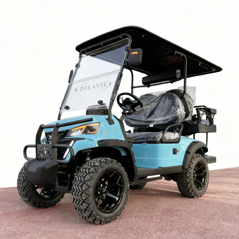 الصين الصانع باستمرار 60 فولت 4KW مخصص على الطرق الوعرة سيارة كهربائية سرعة 4 مقعد عربة جولف كهربائية محمولة