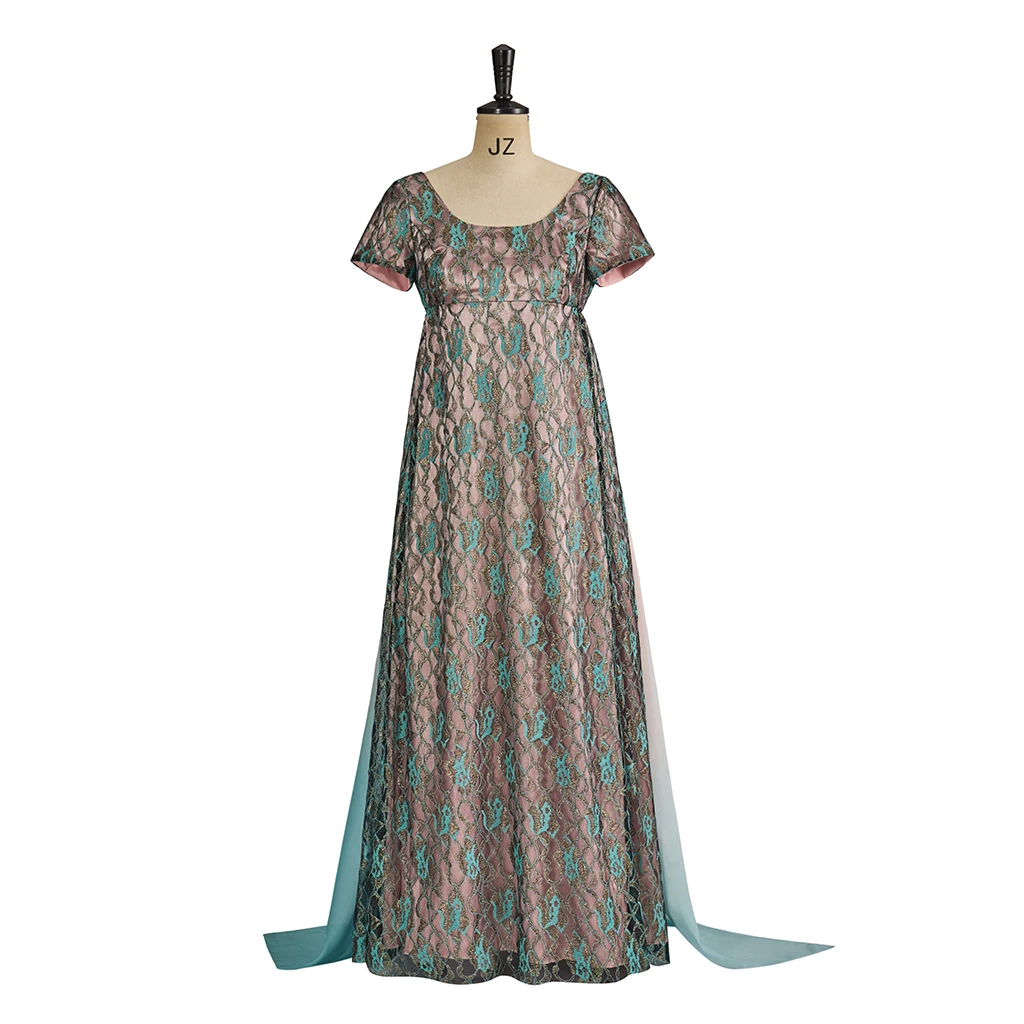 كيت تأثيري فستان القرون الوسطى المرأة الأزهار ريجنسي فستان القوطية الفيكتوري هالوين كرنفال الزي ثوب مسائي فستان بتصميم حالم