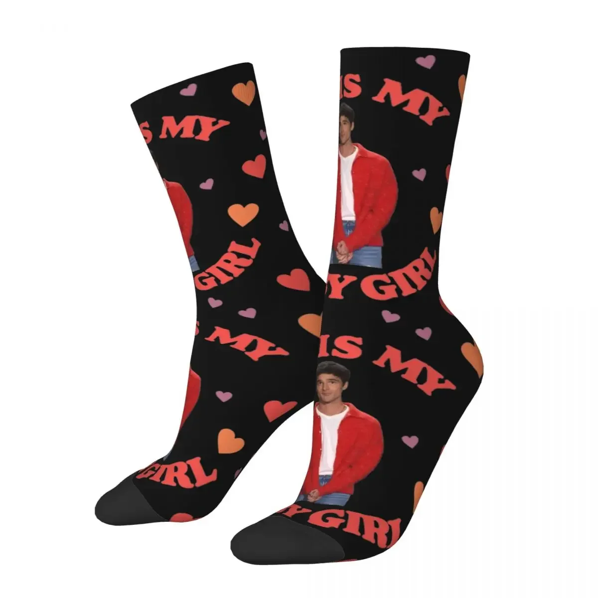 

Harajuku Jacob Elordi Babygirl Soccer Novelty Street Style Socks Middle Tube Socks for Women Men