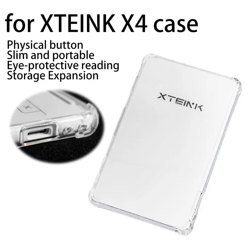 Soft TPU E-Reader Case Airbag Drop Resistance Protective Cover Clear Reinforced Corner Clear Back Shell for Xteink X4 ﻿